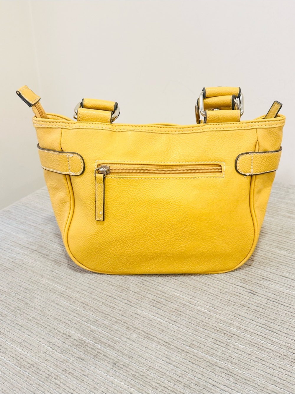 Rosetti Yellow Faux Leather Shoulder Bag Purse Buckle Accent Y2K Style - Picture 7 of 14